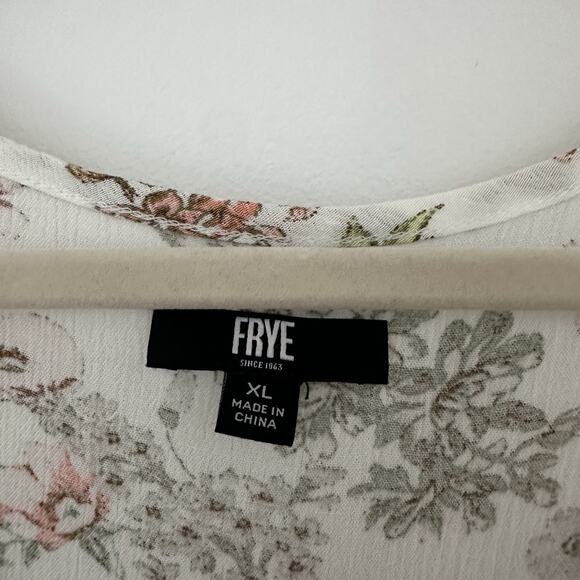 Frye Womens XL Cream Button Front Midi Dress Folk Garden Cottagecore Peasant - Picture 6 of 8